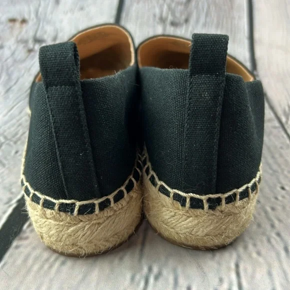 J.CREW Black Canvas Slip On Espadrille Flats - Picture 16 of 17